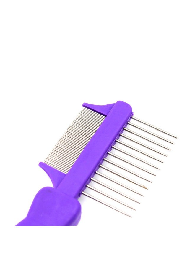 Hertzko Hertzco Double-Sided Comb Hair Brush & Dog/Cat Grooming Kit - Closely Spaced Metal Pins - Detangling, Dog Combs, & Round Brushes - Hair Comb Tool (Double-Sided) - Image 2