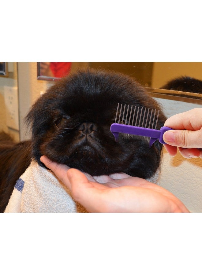 Hertzko Hertzco Double-Sided Comb Hair Brush & Dog/Cat Grooming Kit - Closely Spaced Metal Pins - Detangling, Dog Combs, & Round Brushes - Hair Comb Tool (Double-Sided) - Image 5