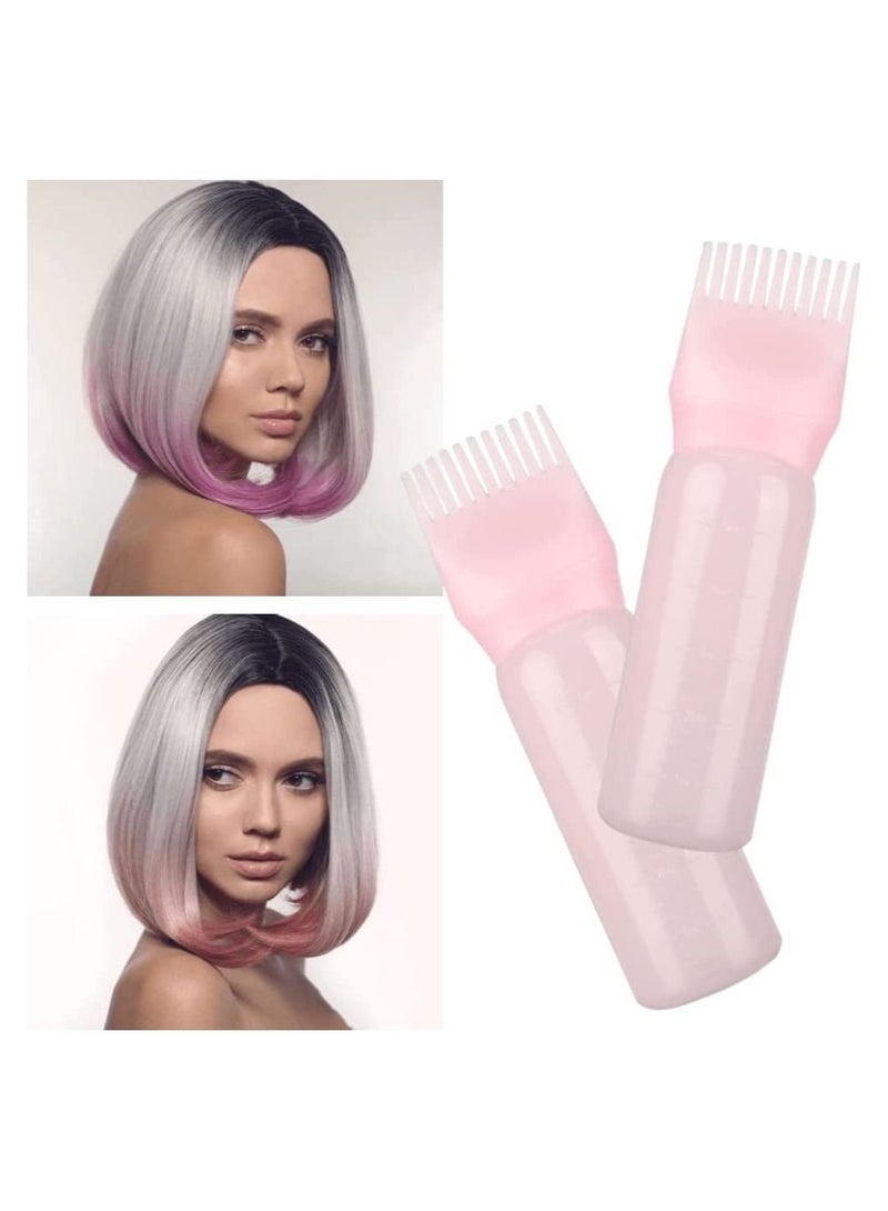 BLOOMING TIME 6 Oz (160 ml) Applicator Bottle for Hair Dye Bottle Applicator Brush Root Comb Bottle with Graduated Scale - Pink - Image 2