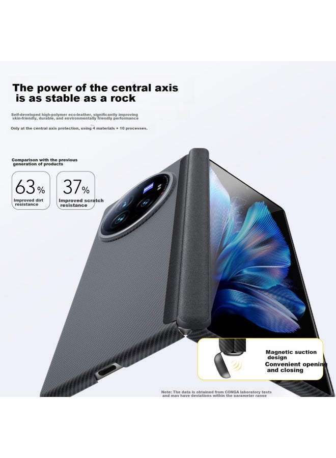 Conga Kevlar Fiber Axis Protection Case For Vivo X Fold 3 Pro, Full Coverage Ultra Thin Anti-drop Heat Dissipation Rainbow Color Magnetic Metal Ring Rotating Axis Set - Image 3