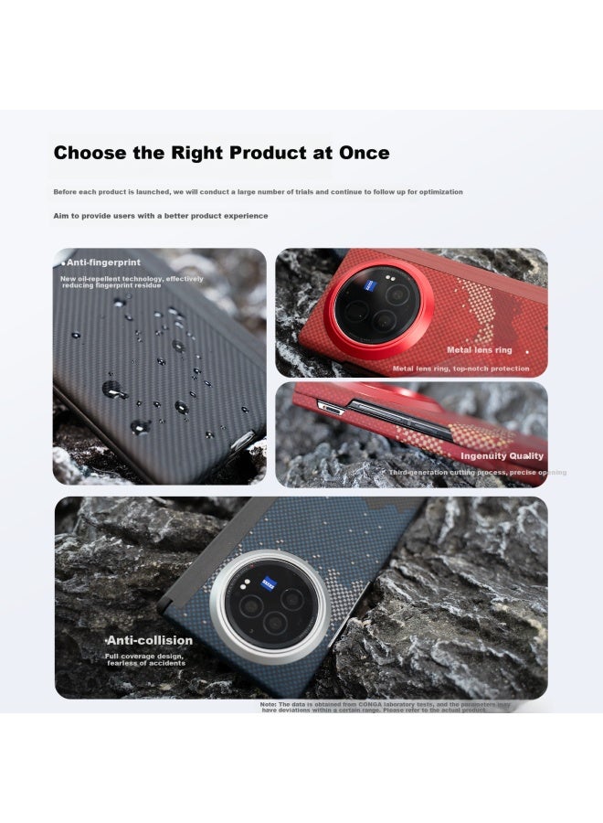 Conga Kevlar Fiber Axis Protection Case For Vivo X Fold 3 Pro, Full Coverage Ultra Thin Anti-drop Heat Dissipation Rainbow Color Magnetic Metal Ring Rotating Axis Set - Image 2