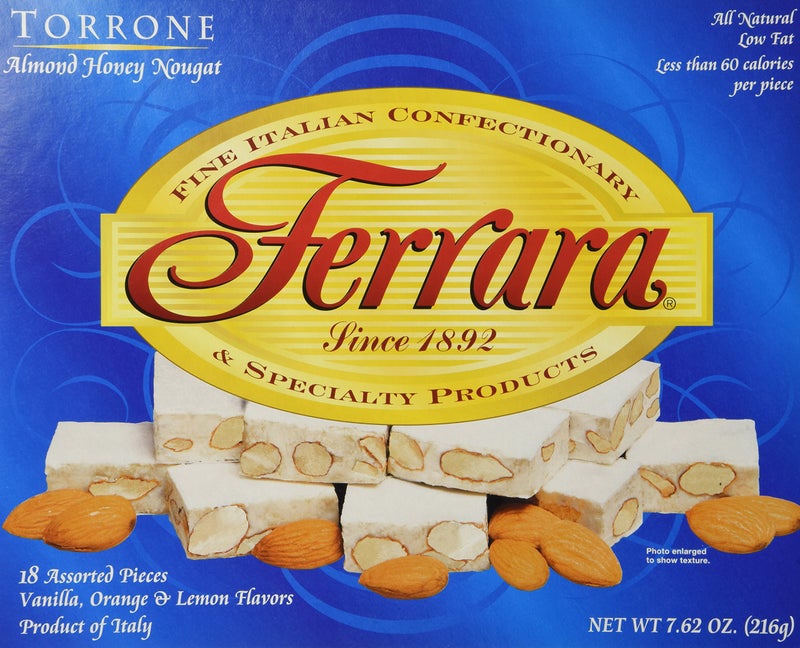 Ferrara Italian Torrone 18 pc Almond Honey Nougat Candy Pack of 2 762 oz Boxes
