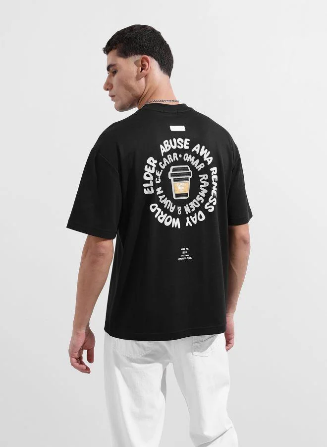 شركة المرآب الهندية Men Relaxed Fit Embroidered Crew Neck Half Sleeves T-Shirt