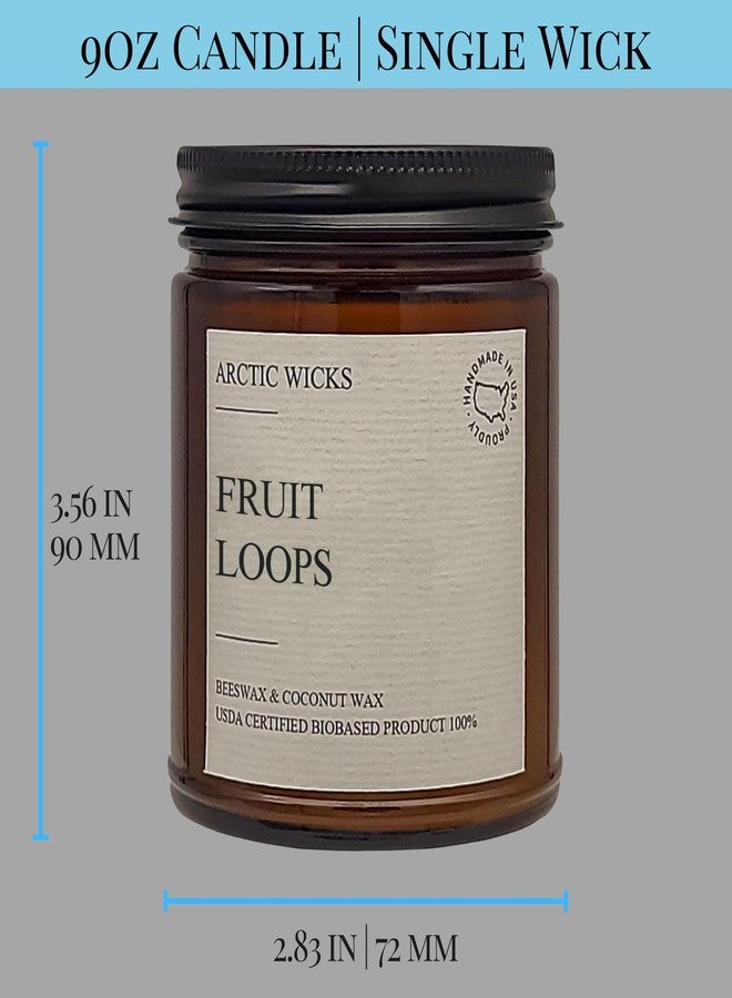 Arctic Wicks شمعة فروت لوبس - شموع غير سامة من Arctic Wicks مصنوعة من جوز الهند وشمع العسل، احتراق نظيف، معتمدة من وزارة الزراعة الأمريكية كمنتج حيوي، شموع برائحة حبوب الإفطار بنكهة الفواكه الحمضية، برائحة حبوب الإفطار المفضلة لديك - Image 2