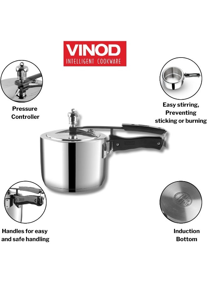 Vinod Stainless Steel Inner Lid Induction Pressure Cooker, 3.5 Liter - Image 4