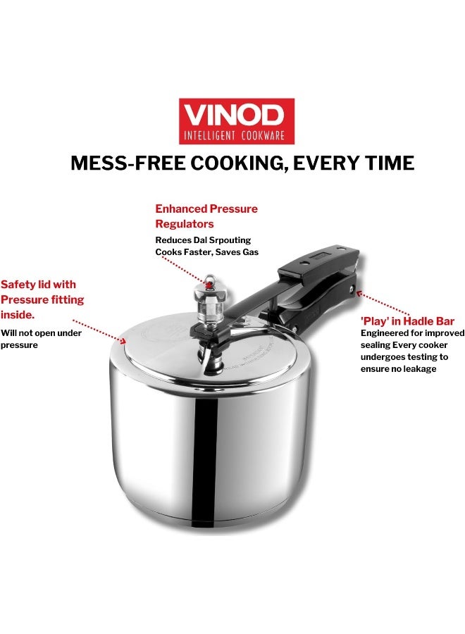 Vinod Stainless Steel Inner Lid Induction Pressure Cooker, 3.5 Liter - Image 5