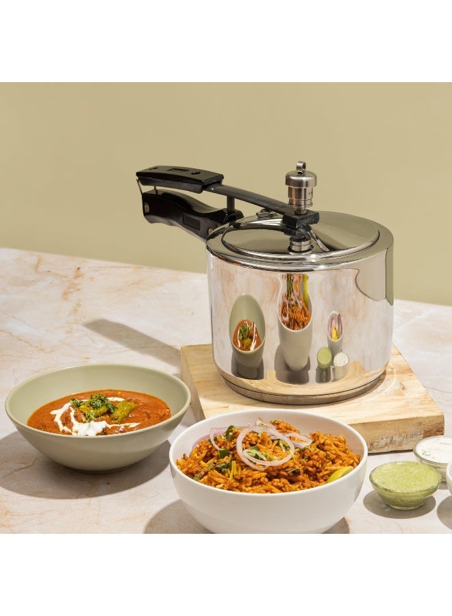 Vinod Stainless Steel Inner Lid Induction Pressure Cooker, 3.5 Liter - Image 2