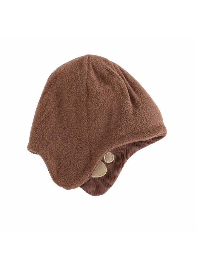 LLmoway Infant Toddler Boys Girls Beanie Kids Winter Fleece Ear Flaps Hat Cotton Knit Pom Cap Coffee - Image 2