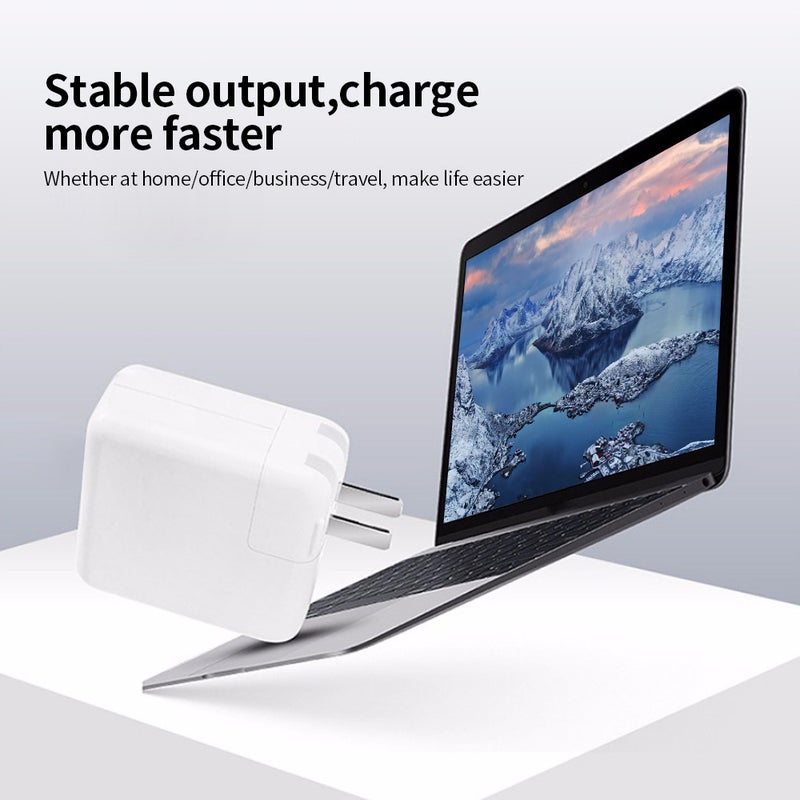 محول طاقة لابتوب من نوع Type-C بقدرة 96 واط - محول تيار متردد عالي الكفاءة - محول طاقة USB-C بدون كابل Type-C - شوكية بريطانية - Image 3