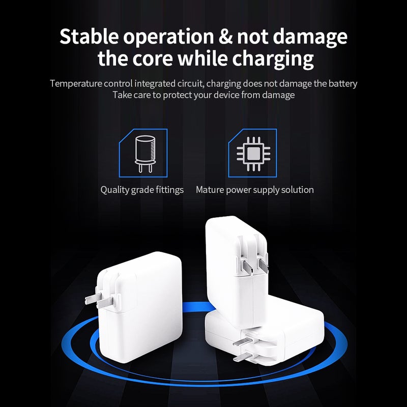 محول طاقة لابتوب من نوع Type-C بقدرة 96 واط - محول تيار متردد عالي الكفاءة - محول طاقة USB-C بدون كابل Type-C - شوكية بريطانية - Image 2