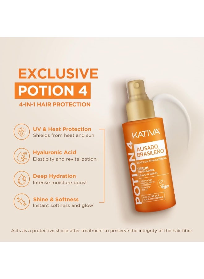 Kativa Brazilian Keratin Straightening Treatment Kit with Hyaluronic Acid & Premium Serum - Image 5
