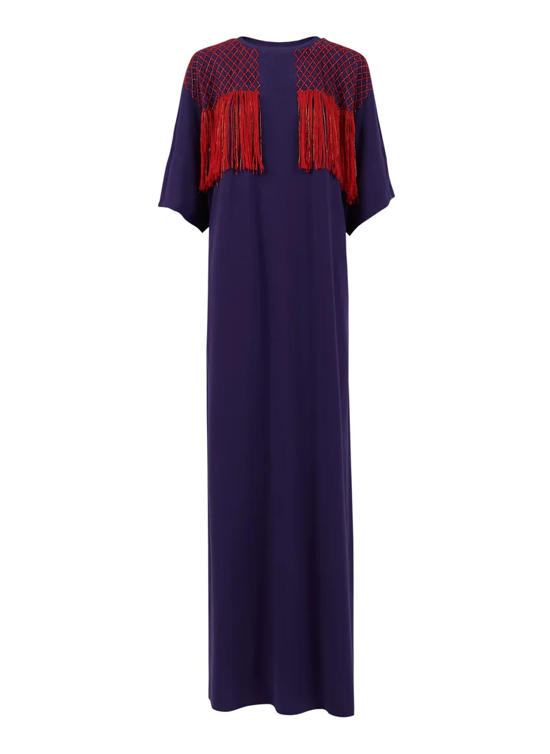 leem  Fringe Embellished Shoulder Kaftan for Women | Best Price UAE