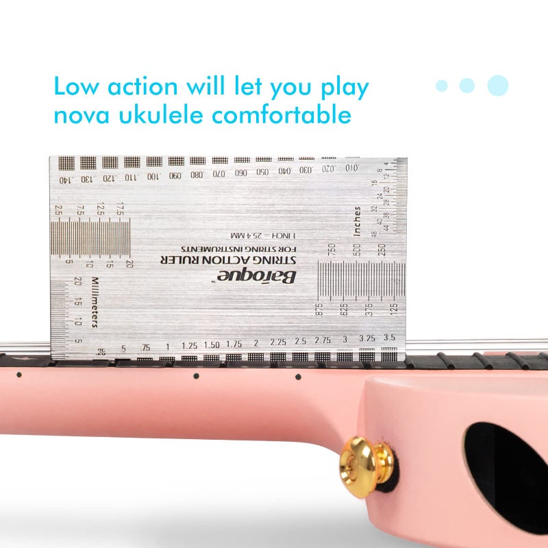 Enya Concert Ukulele Nova U 23â€™â€™ Carbon Fiber Travel Ukulele with Beginner Kit includes online lessons, case, strap, capo and strings (Pink) - Image 4