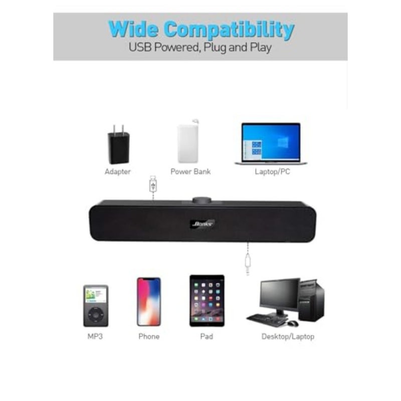 مكبرات صوت كمبيوتر USB مع مدخل Aux 3.5 مم، مكبرات صوت كمبيوتر صغيرة تعمل عن طريق USB، مكبر صوت USB سلكي لسطح المكتب، مكبر صوت USB للشاشة، مكبر صوت ستيريو صغير للكمبيوتر الشخصي، الأجهزة اللوحية، الكمبيوتر المحمول، التوصيل والتشغيل، N2 - Image 4