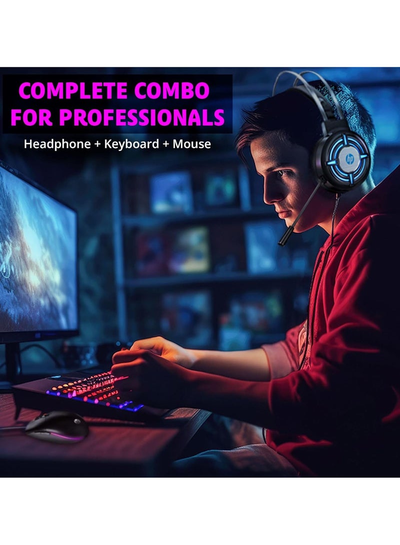 HP PC Gaming Keyboard and Mouse Combo, RGB Backlit Wired Gaming Mouse and Keyboard, Mouse pad,Gaming Headset, Gamer 4 in 1 Bundle for PC PS4 PS5 and Xbox Multicolor - Image 2