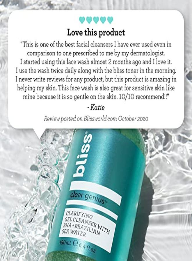 BLISS Clear Genius Clarifying Gel Cleanser | Non-Irritating | Clean | Cruelty-Free | Paraben Free | Vegan | 6.4 Oz - Image 4