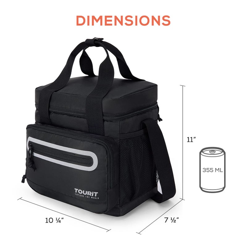 TOURIT Large Lunch Bag 14L Insulated Lunch Box Lunch Cooler for Men&Women Work, Black - Image 2