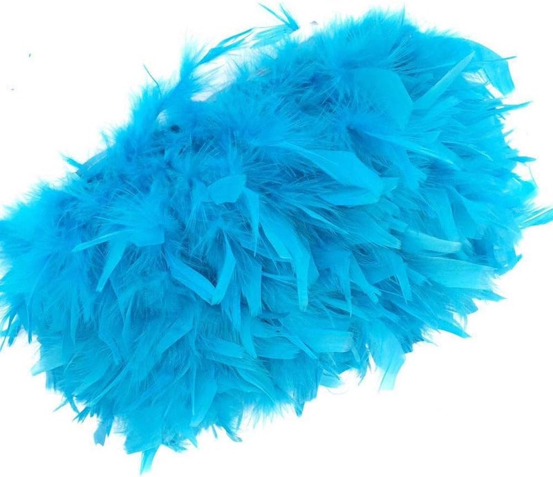 Sowder Turkey Feathers Trim Fringe for Party Wedding Dress Sewing Crafts Costumes Decoration Pack of 2 Yards (Turquoise) - Image 2