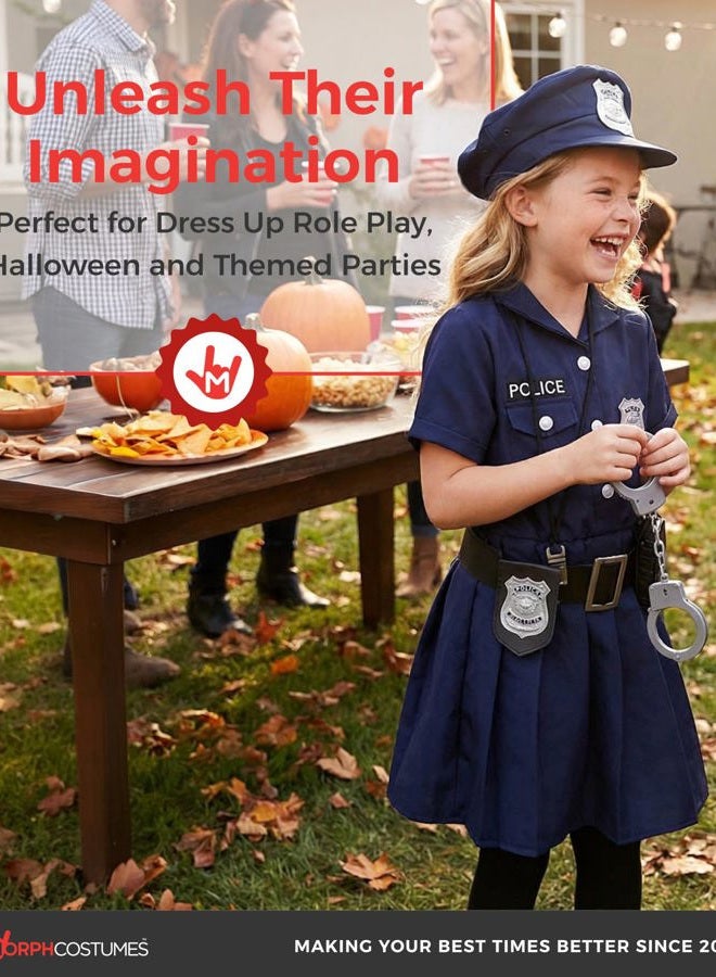 MORPH Police Officer Costume For Girls, Cop Costume For Girls, Girl Police Officer Costumes Dark Blue, Kids Halloween Costumes, 7-9 Years - Image 5