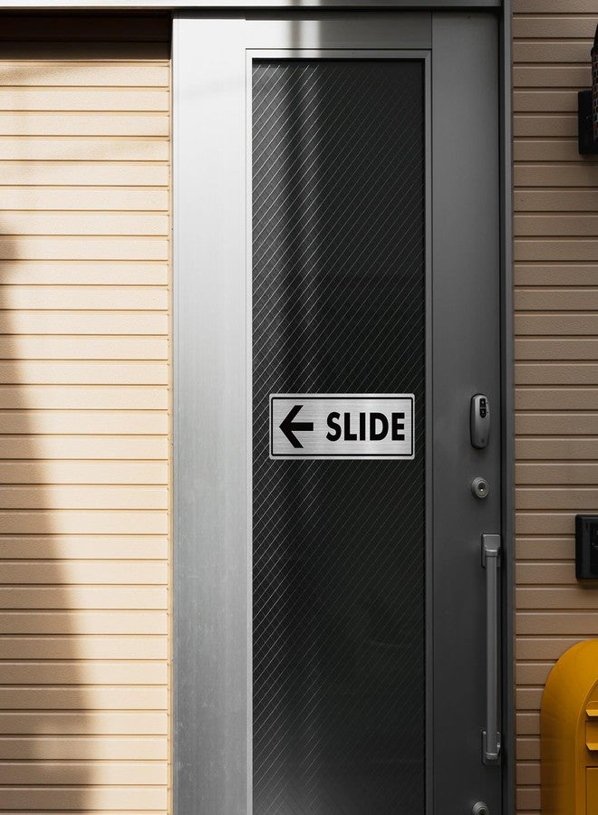YIKIADA Slide door Caution Warning Sign 12×4 Inches Aluminum Metal Self Adhesive Sticker Waterproof Notice for Gate Window Office 4 Pack - Image 4