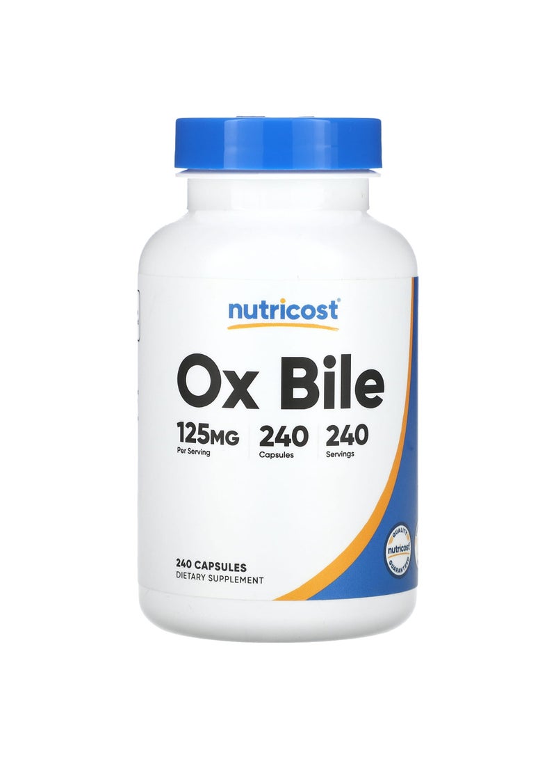 Nutricost Ox Bile , 125 mg , 240 Capsules