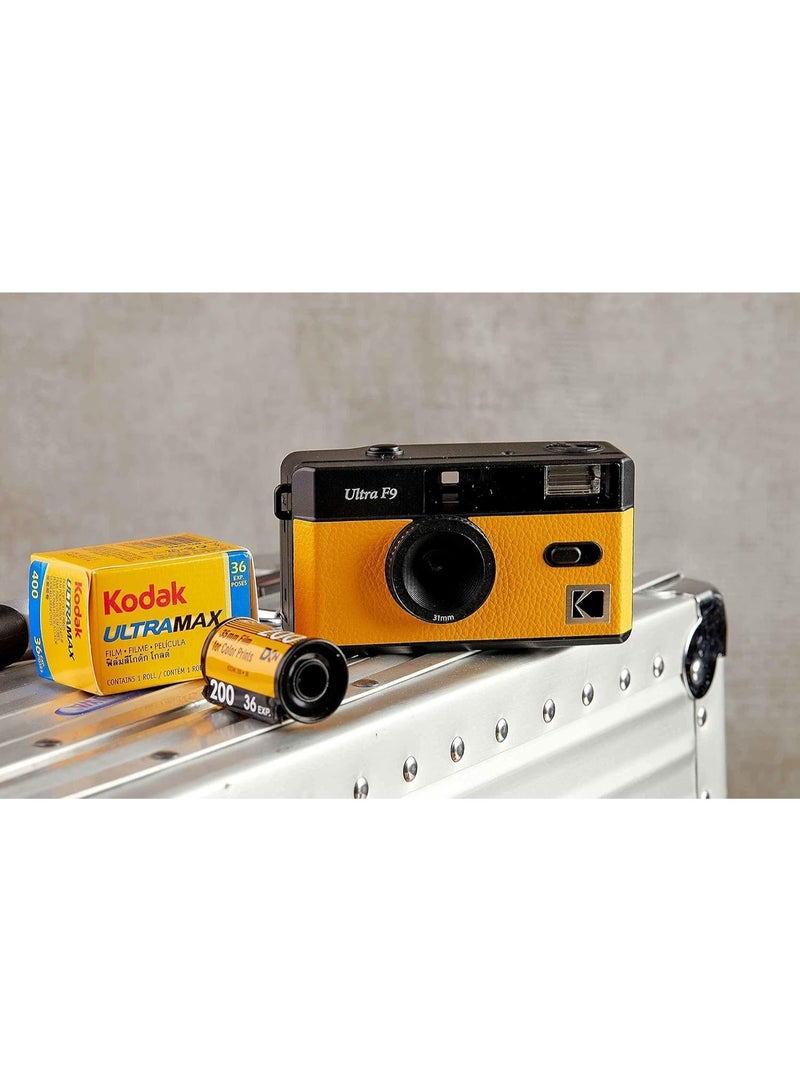 KODAK 490172 Ultra F9 31mm Film Camera Camera - Retro Style, Focus Free, Reusable, Built in Flash, Easy to Use (Kodak Yellow) - Image 3