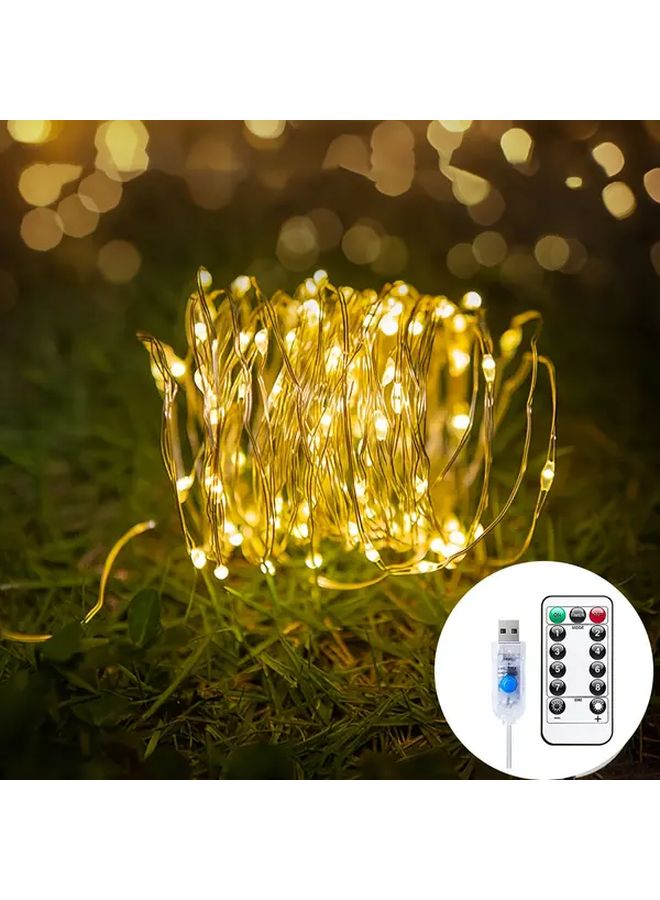 أضواء خرافية USB 200 ليد أبيض دافئ 2000 سم 8 وظائف زينة داخلية وخارجية - Image 1