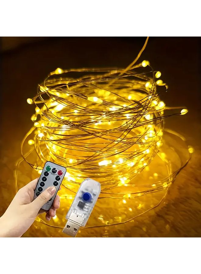 أضواء خرافية USB 200 ليد أبيض دافئ 2000 سم 8 وظائف زينة داخلية وخارجية - Image 2