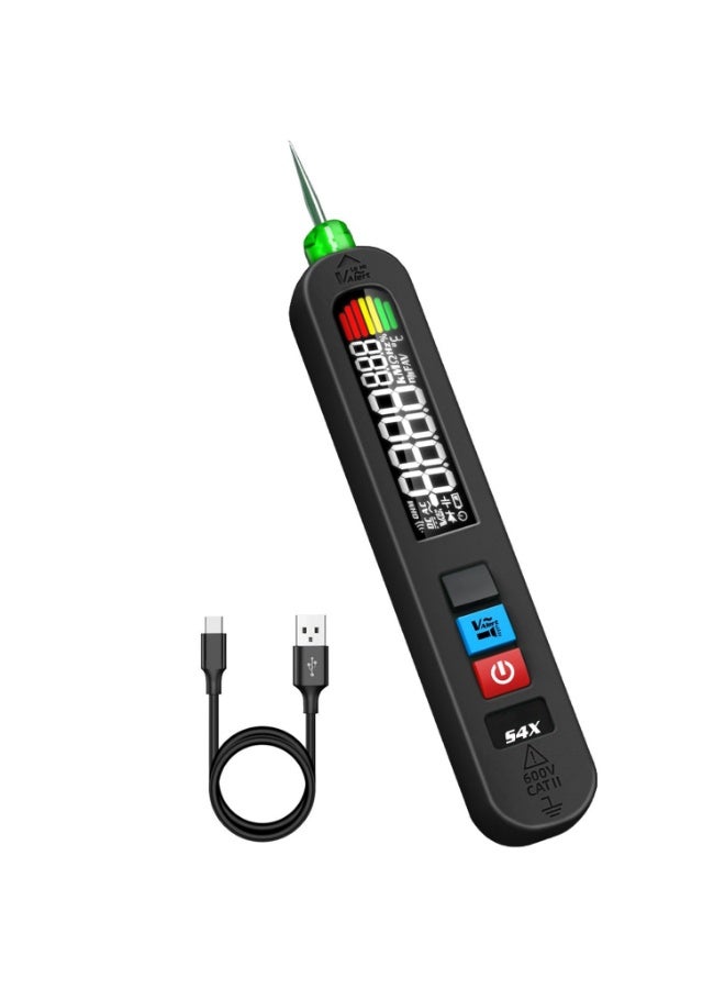 Rechargeable Voltage Tester Pen Non-Contact Voltage Detector with Contacted Measure AC Voltage, Color LCD Environment Temperature Tester for Electrical Live Wire Check and Breakpoint Locate - Image 1