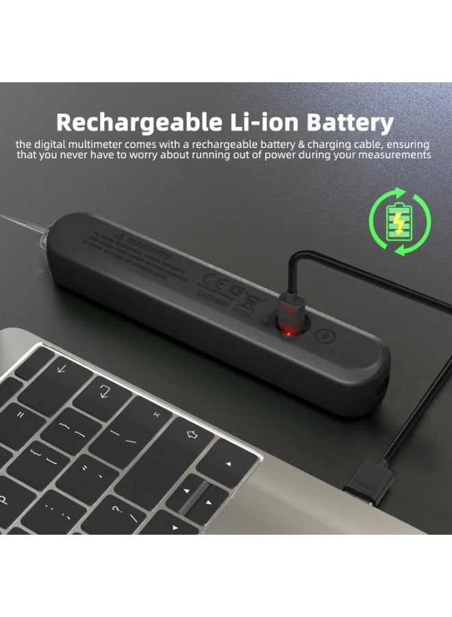 Rechargeable Voltage Tester Pen Non-Contact Voltage Detector with Contacted Measure AC Voltage, Color LCD Environment Temperature Tester for Electrical Live Wire Check and Breakpoint Locate - Image 5