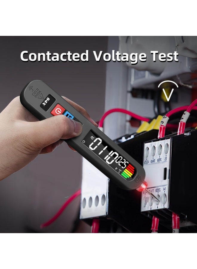 Rechargeable Voltage Tester Pen Non-Contact Voltage Detector with Contacted Measure AC Voltage, Color LCD Environment Temperature Tester for Electrical Live Wire Check and Breakpoint Locate - Image 2