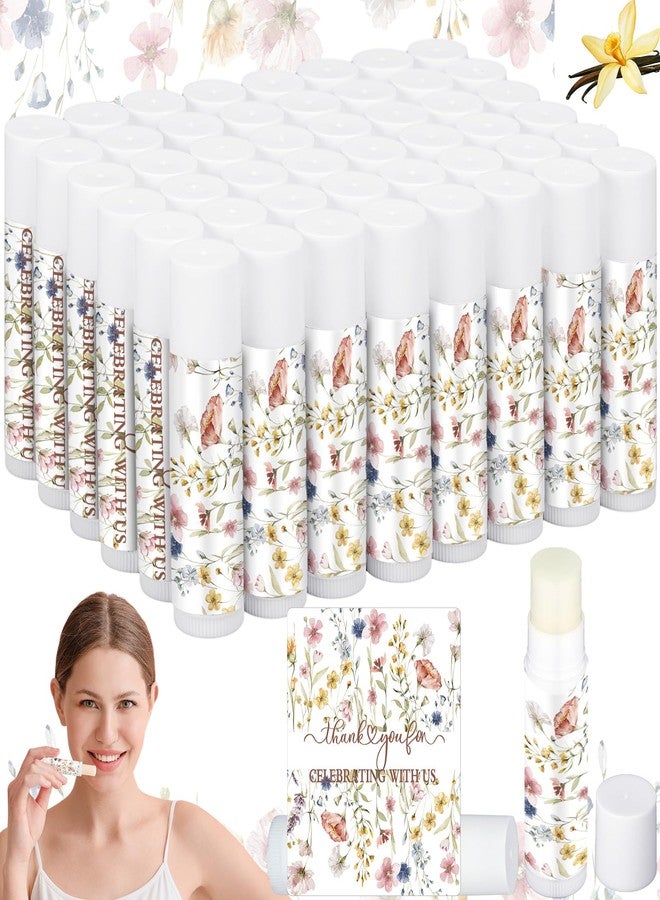 Siifert 50 Pack Floral Party Favors Bulk Lip Balms for Wedding Bridal Shower Employee Appreciation and Thank You Gifts for Women Guests Staff Teacher Nurse(Wild Flower) - Image 1