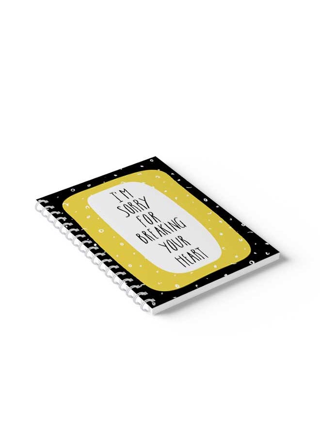 LOWHA - Spiral Notebook Im Sorry Text & Doodle Art for school, study, work, business 18x25cm taking with 80 sheets - Image 1