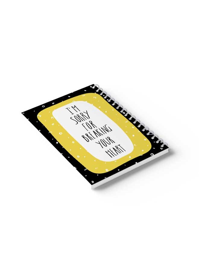 LOWHA - Spiral Notebook Im Sorry Text & Doodle Art for school, study, work, business 18x25cm taking with 80 sheets - Image 1