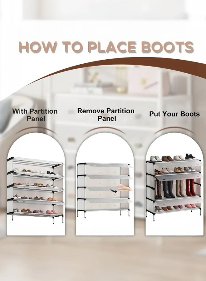 TELANPU 6-Tier Large Capacity Shoe Rack with Dustproof Doors, Tall Freestanding Shoe Storage Organizer, Customizable Cabinet for Boots, Entryway & Closet - Image 2