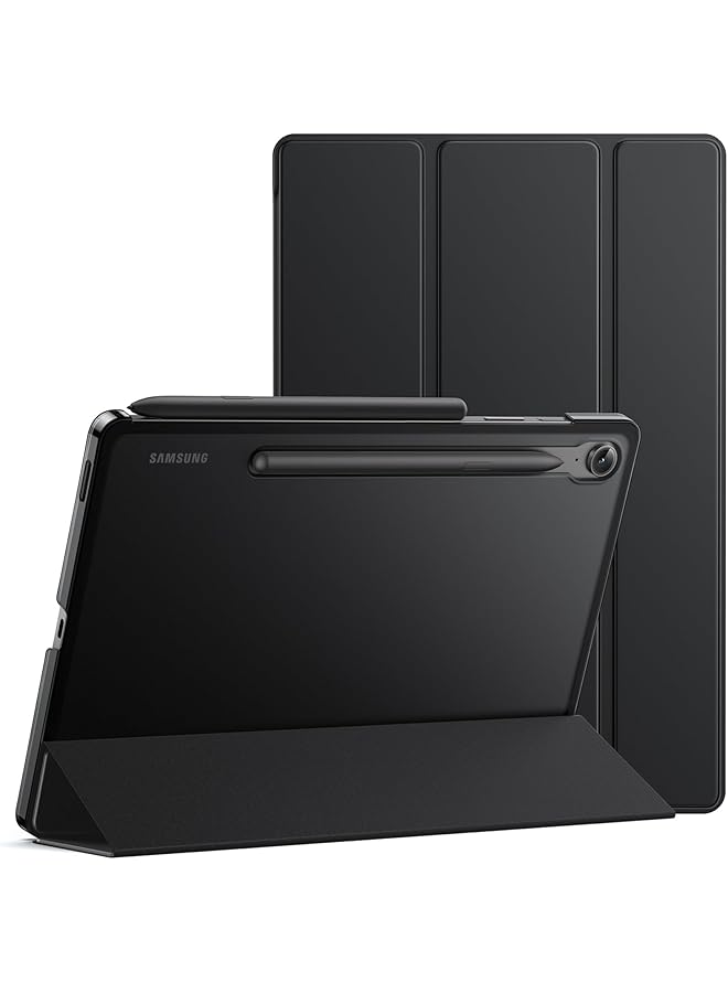 Jetech Case For Samsung Galaxy Tab S9 Fe 10.9 Inch Slim Translucent Back Tri Fold Stand Protective Tablet Cover Support S Pen Charging Auto Wake Sleep Black - Image 1