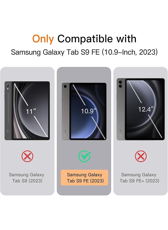 Jetech Case For Samsung Galaxy Tab S9 Fe 10.9 Inch Slim Translucent Back Tri Fold Stand Protective Tablet Cover Support S Pen Charging Auto Wake Sleep Black - Image 2