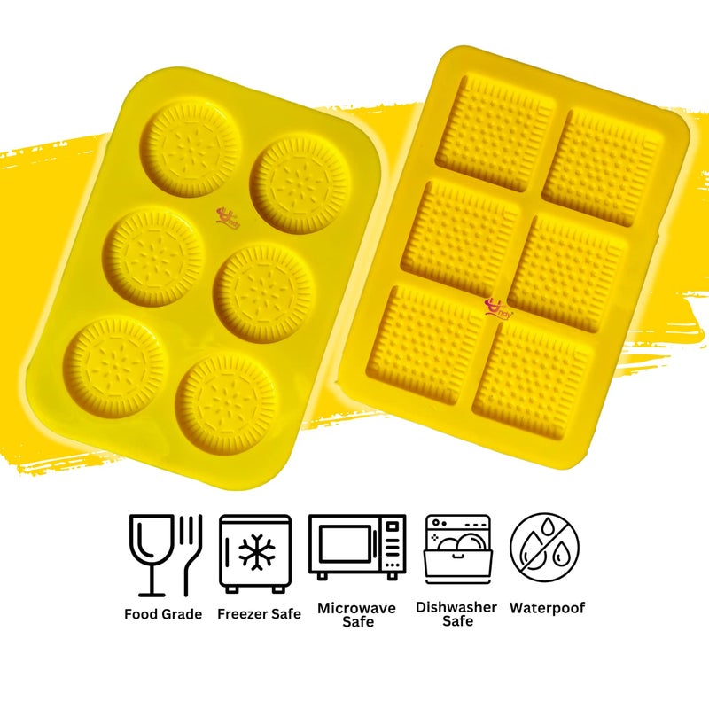 Undy Silicone Cookie Mould Garnishing Mould Chocolate Mould for Chocolate Making Mould Silicon Moulds for Chocolate Cookies Cake Decoration Soap Resin Arts Shape Square Cookies Round Cookies - Image 4