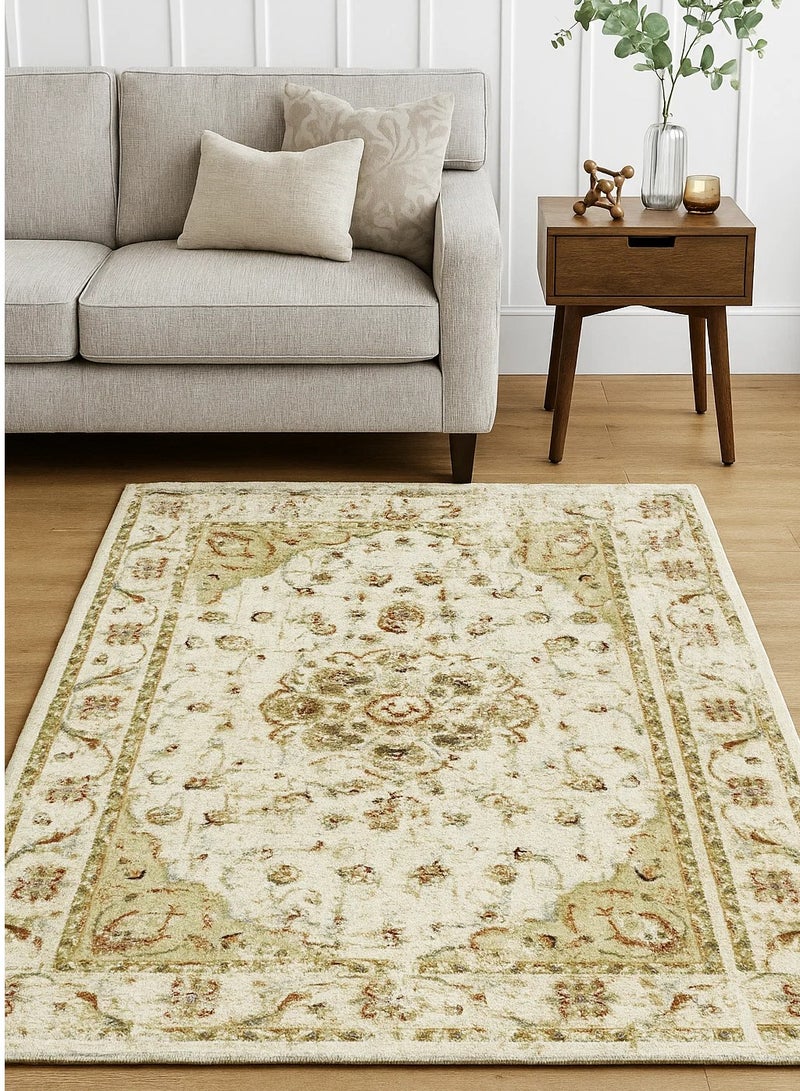 لوفت تاماراي،سجادة،120×170سم،قماش،صناعة مصرية،شرقي/بيج،مضاد للانزلاق-1332-GB4-X - Image 1