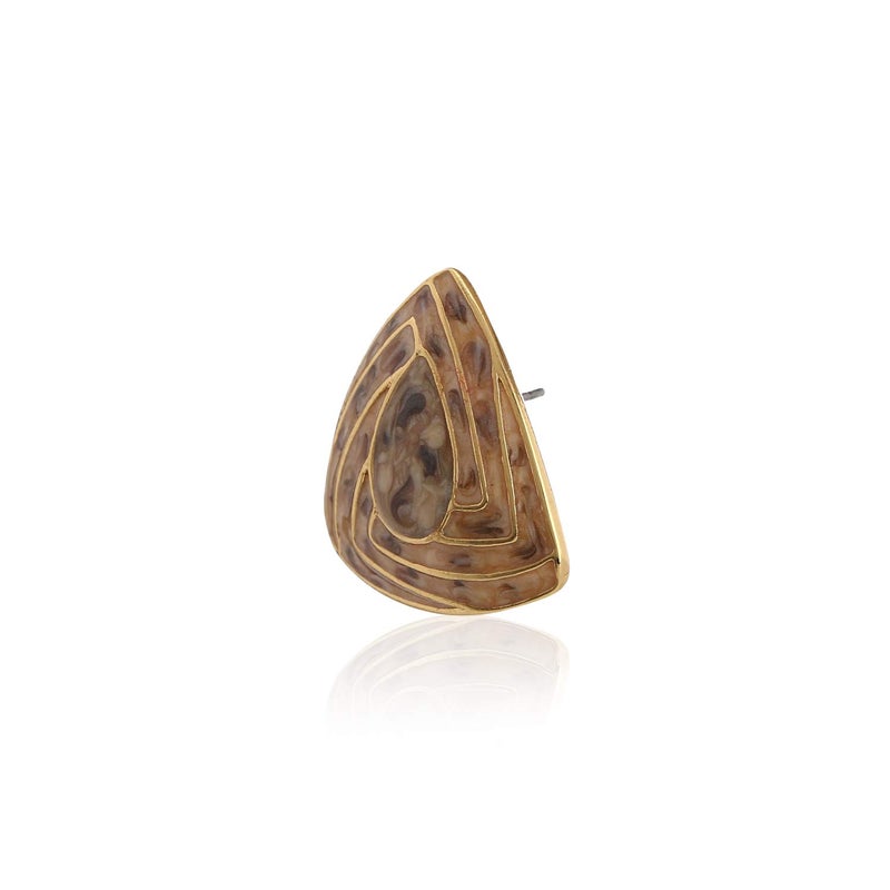 Estele 24 Kt Gold Plated Green colour triangular shaped studs for women - Image 2