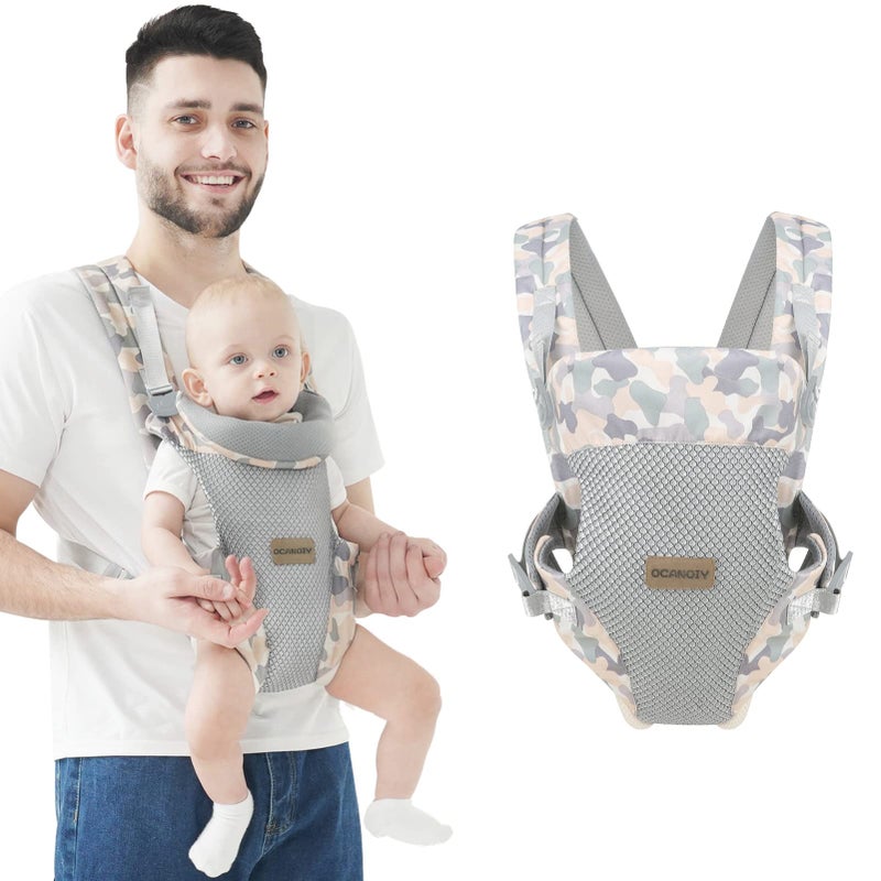 Ocanoiy Ocanoiy Baby Carrier Wrap Ergonomic Front Carrier for Baby Infant Carrier All Carry Position Front and Back Facein FaceOut Holder Baby Kangaroo Carrier for Toddler Camouflage 