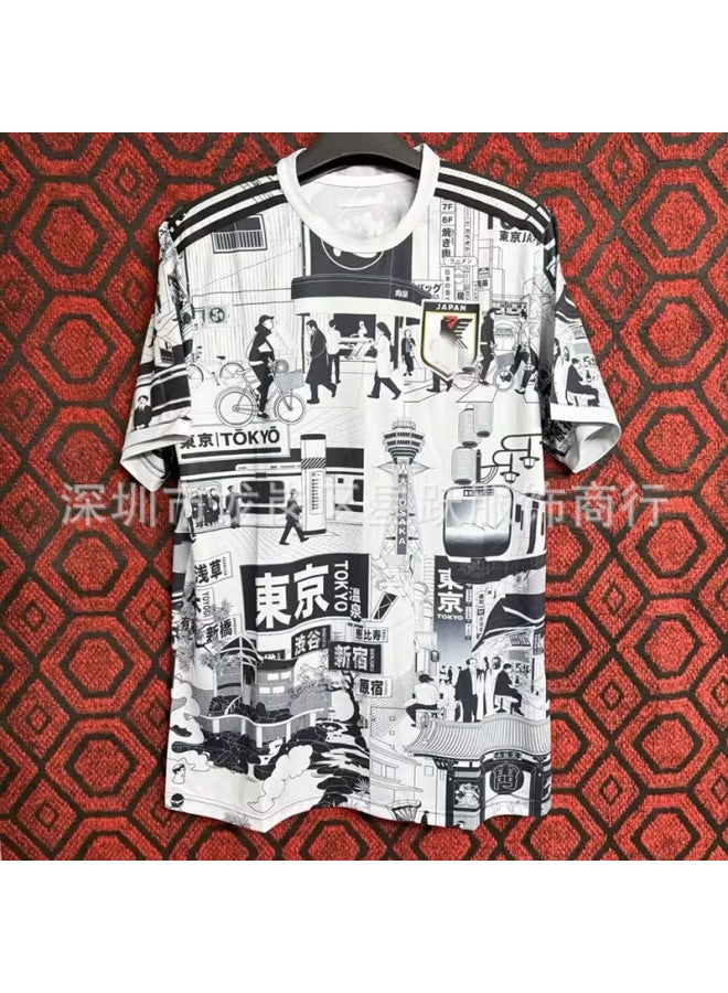 Japan Grey Tokyo Short Sleeve Football Jersey - Image 1