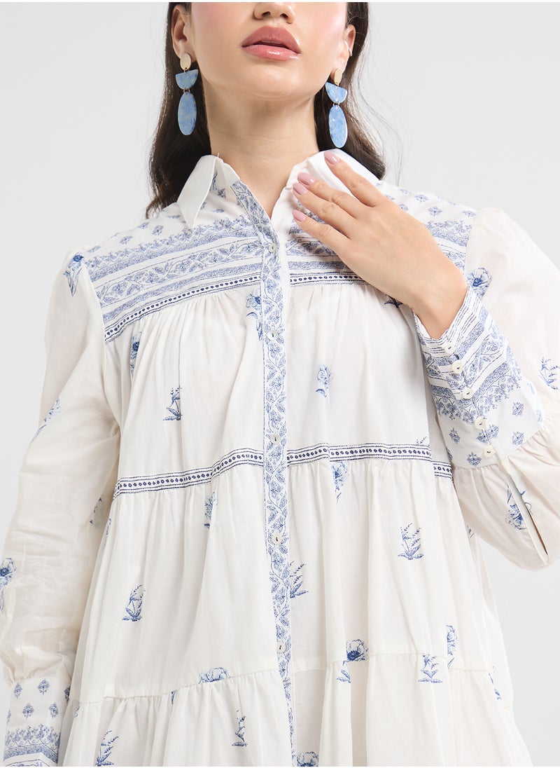 Biba Floral Tiered Dress  - Image 3