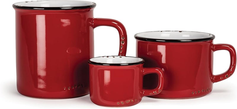 Abbott Collection Enamel Look Stoneware Espresso Cup Red - Image 2