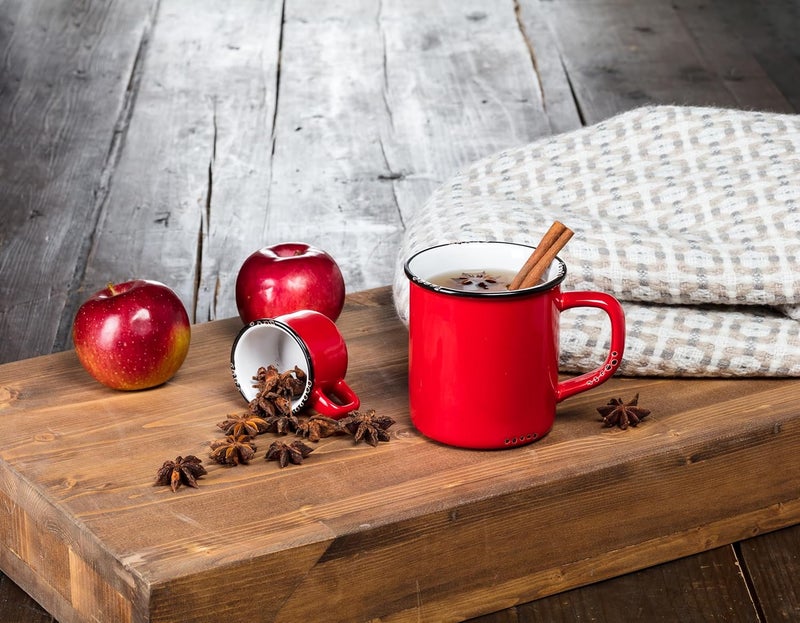 Abbott Collection Enamel Look Stoneware Espresso Cup Red - Image 3