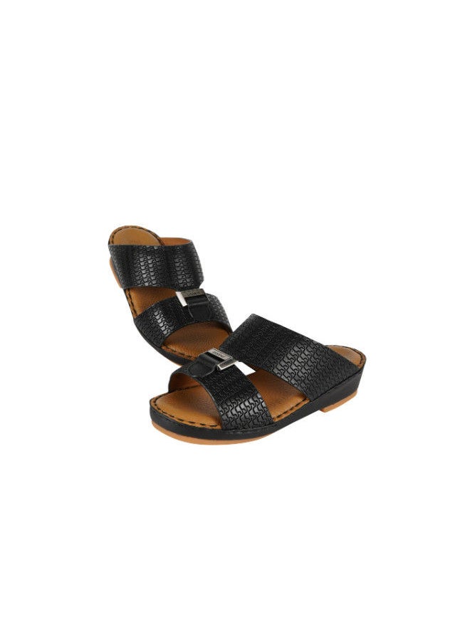 barjeel uno - Barjeel Uno Boys Arabic Slippers 008-3343 BBSP1-54-Black - Image 1