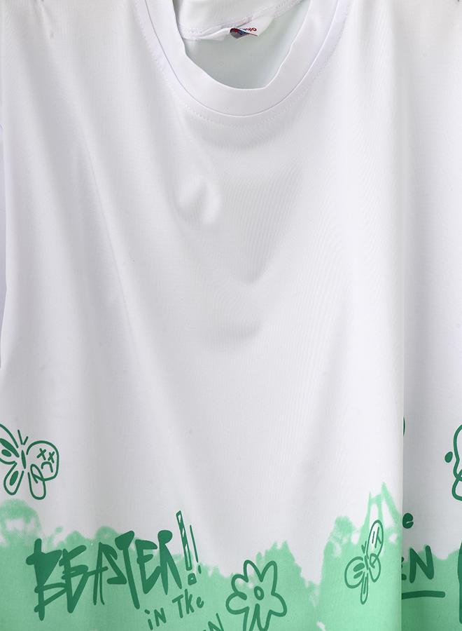 babyqlo Stylish Tie-Dye Green & White Set - Image 4