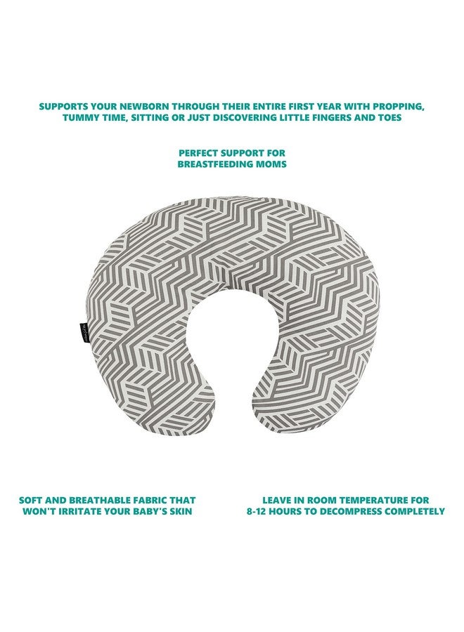 دريم أون مي وسادة الرضاعة دريم أون مي بيبو وموضعها، للرضاعة الطبيعية والرضاعة بالزجاجة، غطاء وسادة قابل للإزالة والغسل، قماش ناعم وجيد التهوية، أسود وأبيض - Image 2