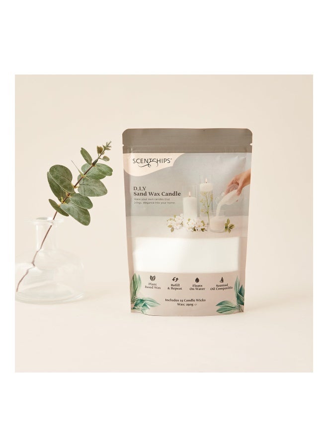 scentchips شمعة شمع رملية غير معطرة افعلها بنفسك مع 15 فتيلة - 250 جرام - Image 5