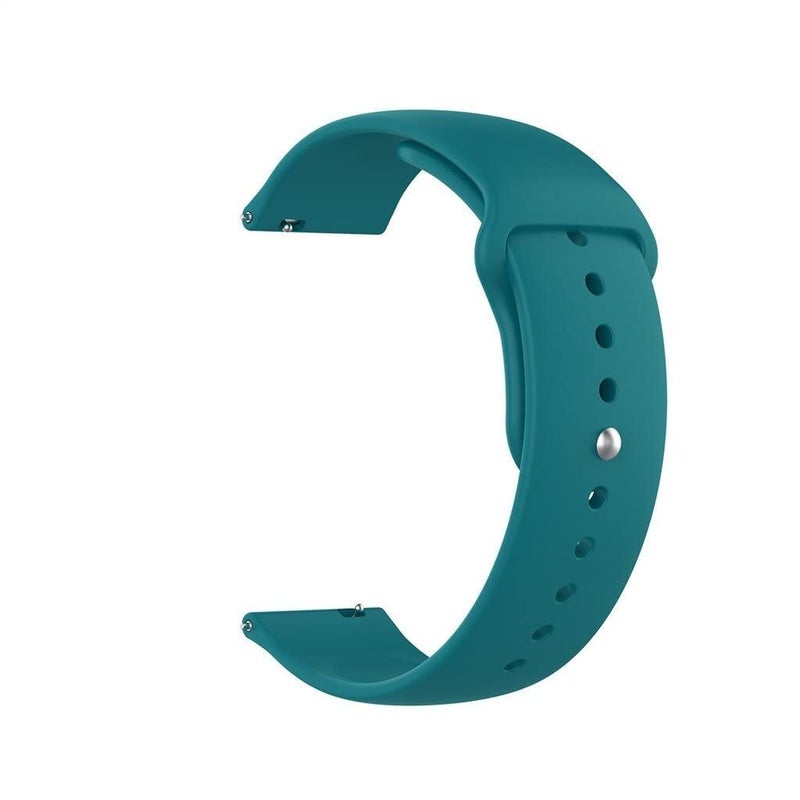 HUMBLE Soft Silicone 19mm Smartwatch Strap Metal Button Compatible with Noise Colorfit Pro 2/Oxy/Pulse/Beat, Boat Storm Smart Watch & Watches with 19mm Lugs(Teal Green) - Image 5